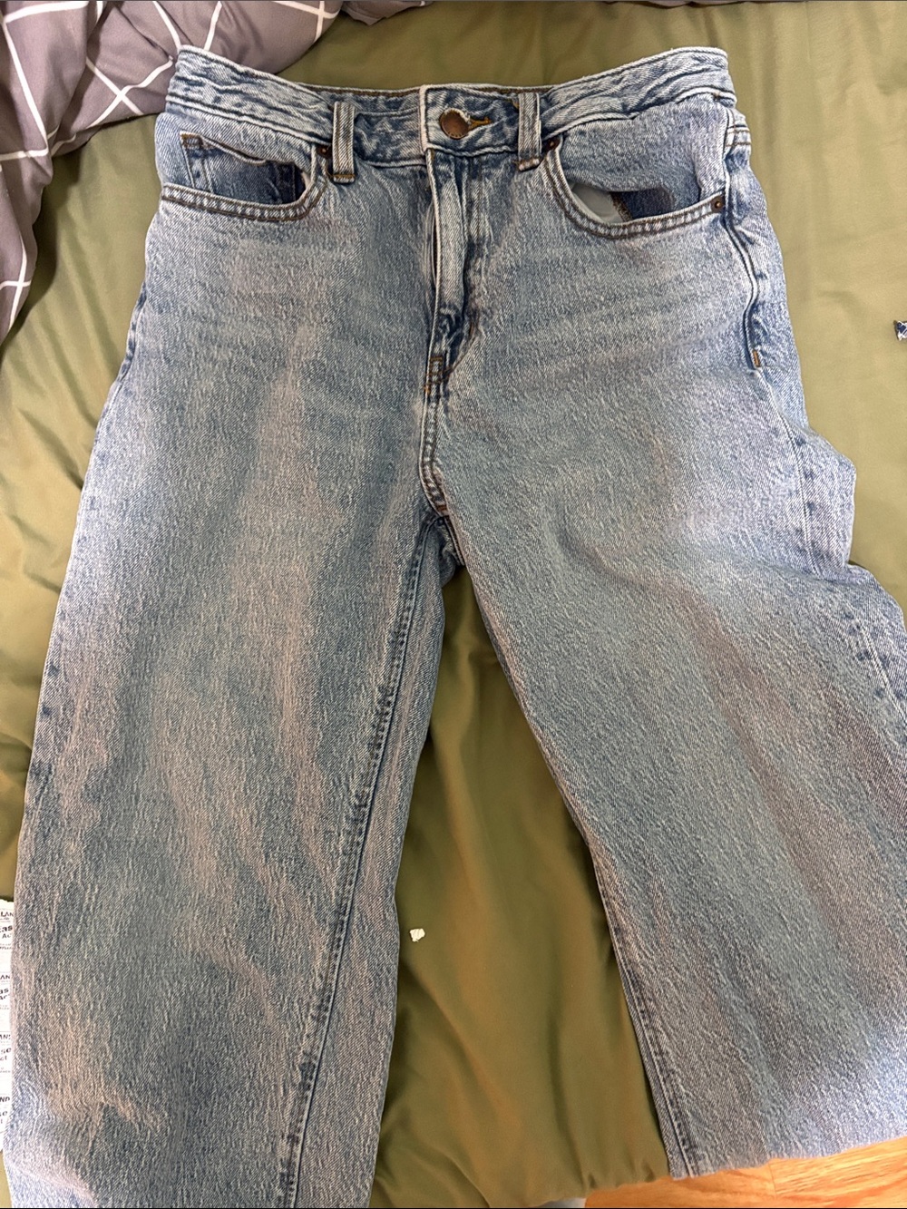 GU Light Blue Wide Legged Denim Jeans. 99% cotton